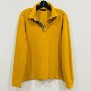 Louis Castel Shirt Polo Mens Golf Mustard  Long Sleeve EUC Adult Size L(105)